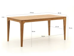 Manifesto Cavone/Bruca 170cm dining tuinset 5-delig stapelbaar