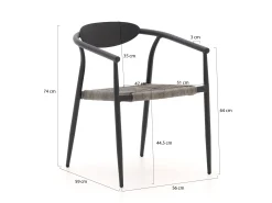 Manifesto Cavone/Bruca 170cm dining tuinset 5-delig stapelbaar