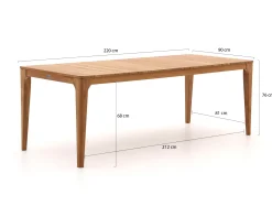 Manifesto Cavone/Bruca 220cm dining tuinset 7-delig stapelbaar