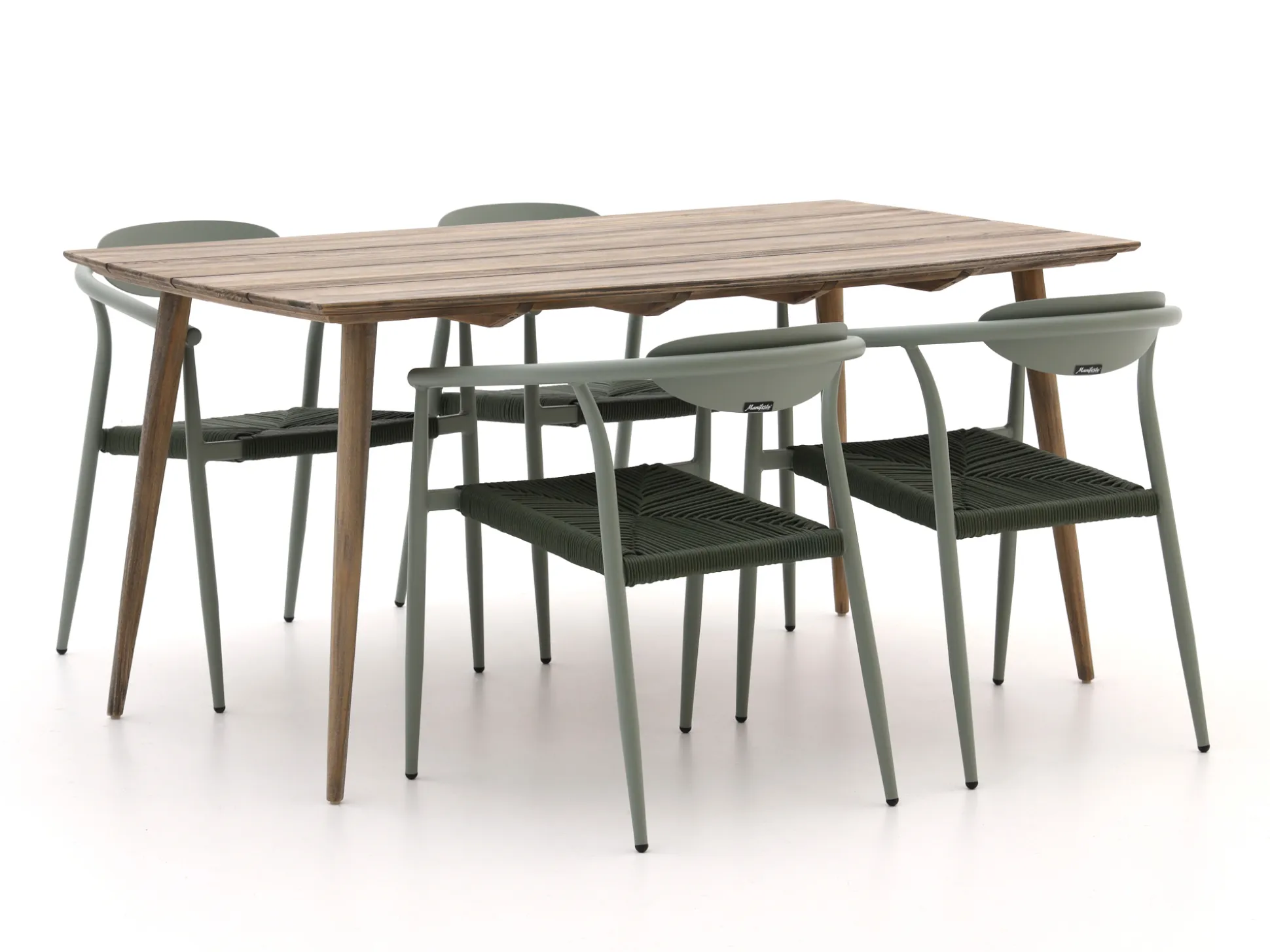 Manifesto Cavone/ROUGH-K 160cm dining tuinset 5-delig stapelbaar