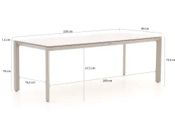 Manifesto Cavone/Sestino 220cm dining tuinset 7-delig stapelbaar