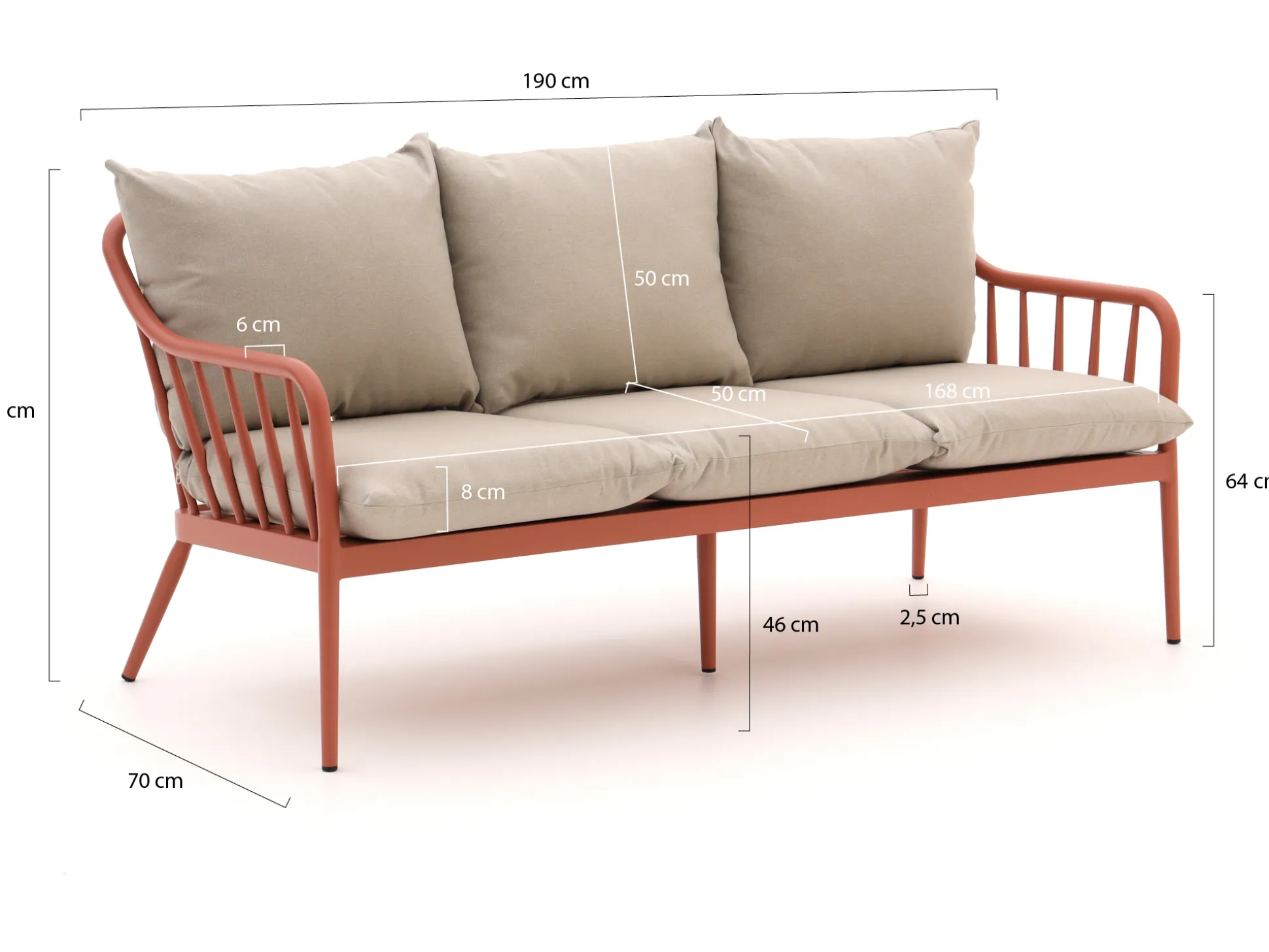 Manifesto Celante lounge tuinbank 3-zits 182cm