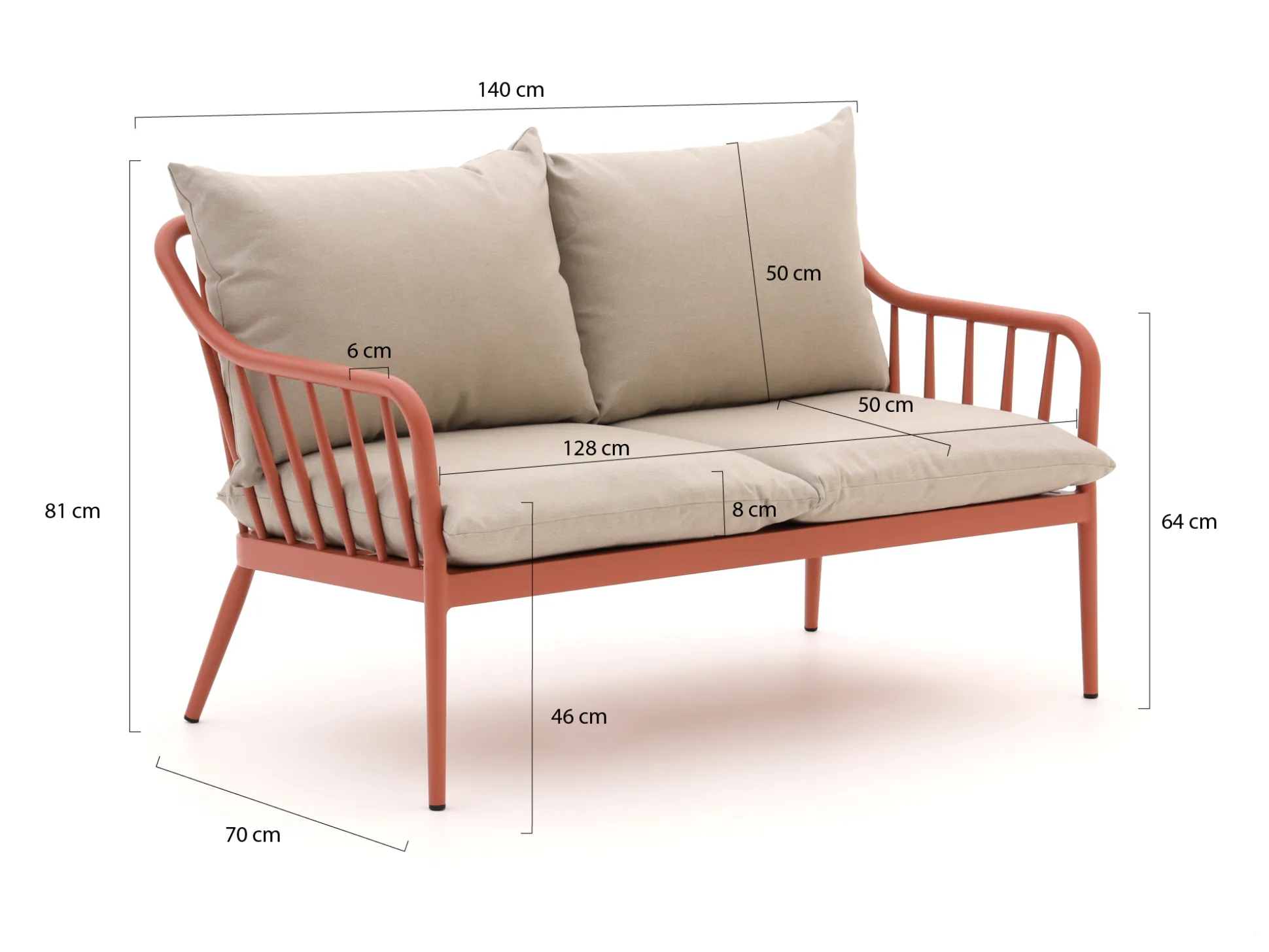Manifesto Celante lounge tuinbank 2-zits 140cm