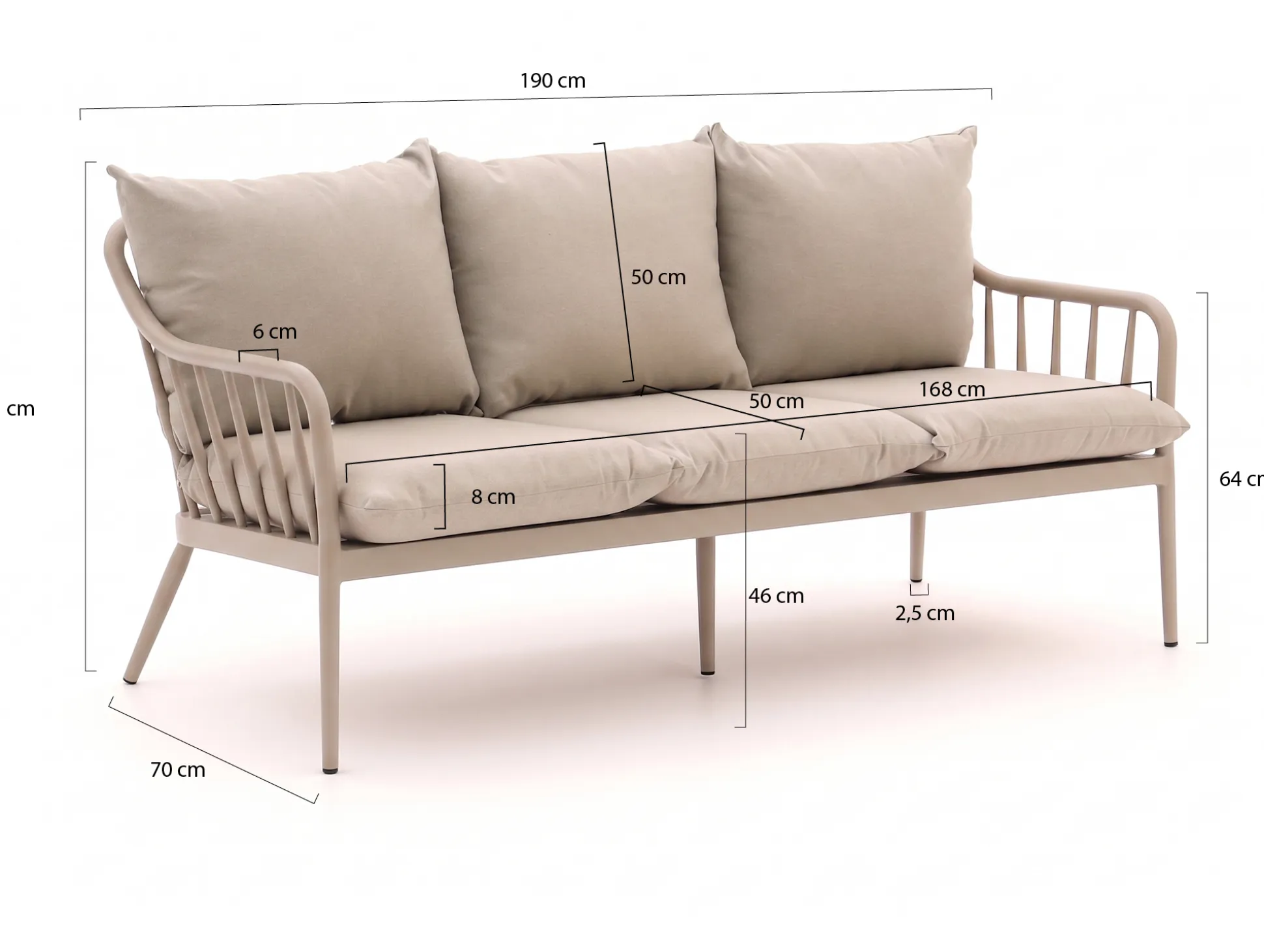 Manifesto Celante lounge tuinbank 3-zits 182cm