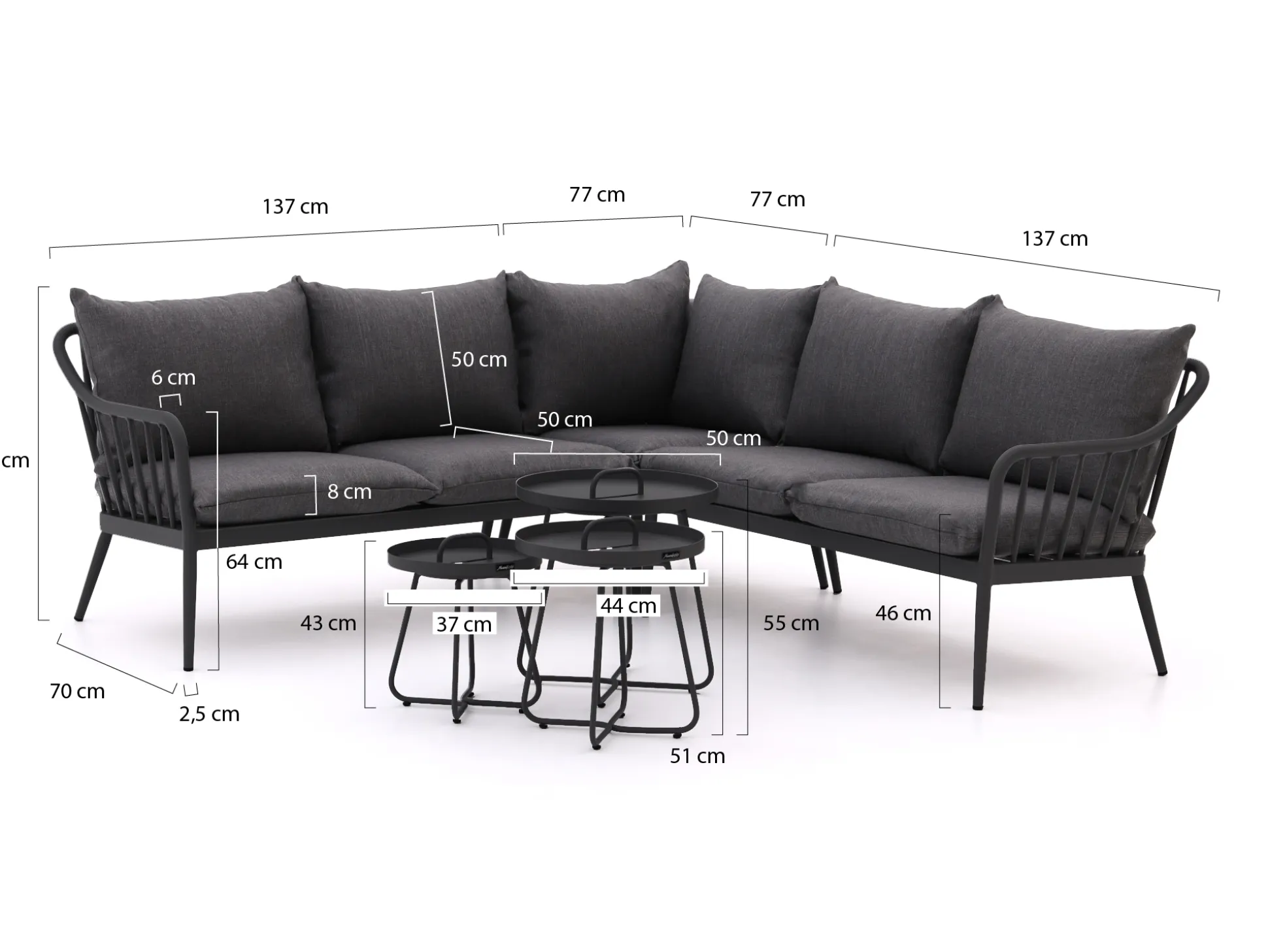 Manifesto Celante/Pito hoek loungeset 6-delig