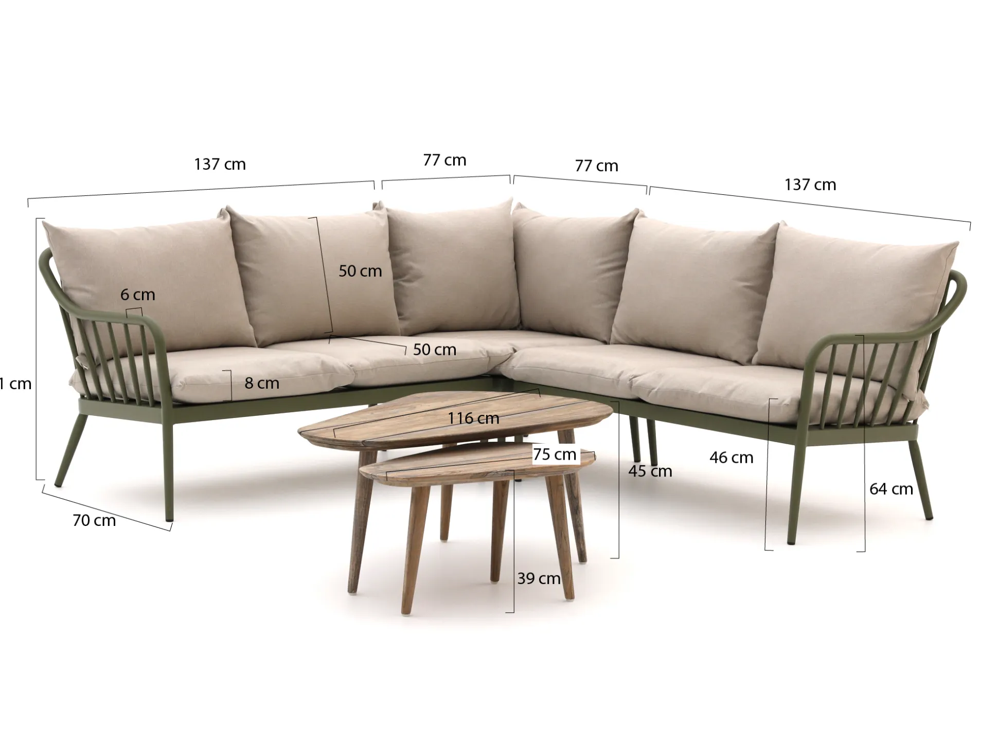 Manifesto Celante/ROUGH-K hoek loungeset 5-delig