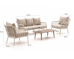 Manifesto Celante/ROUGH-K stoel-bank loungeset 4-delig 5-zits