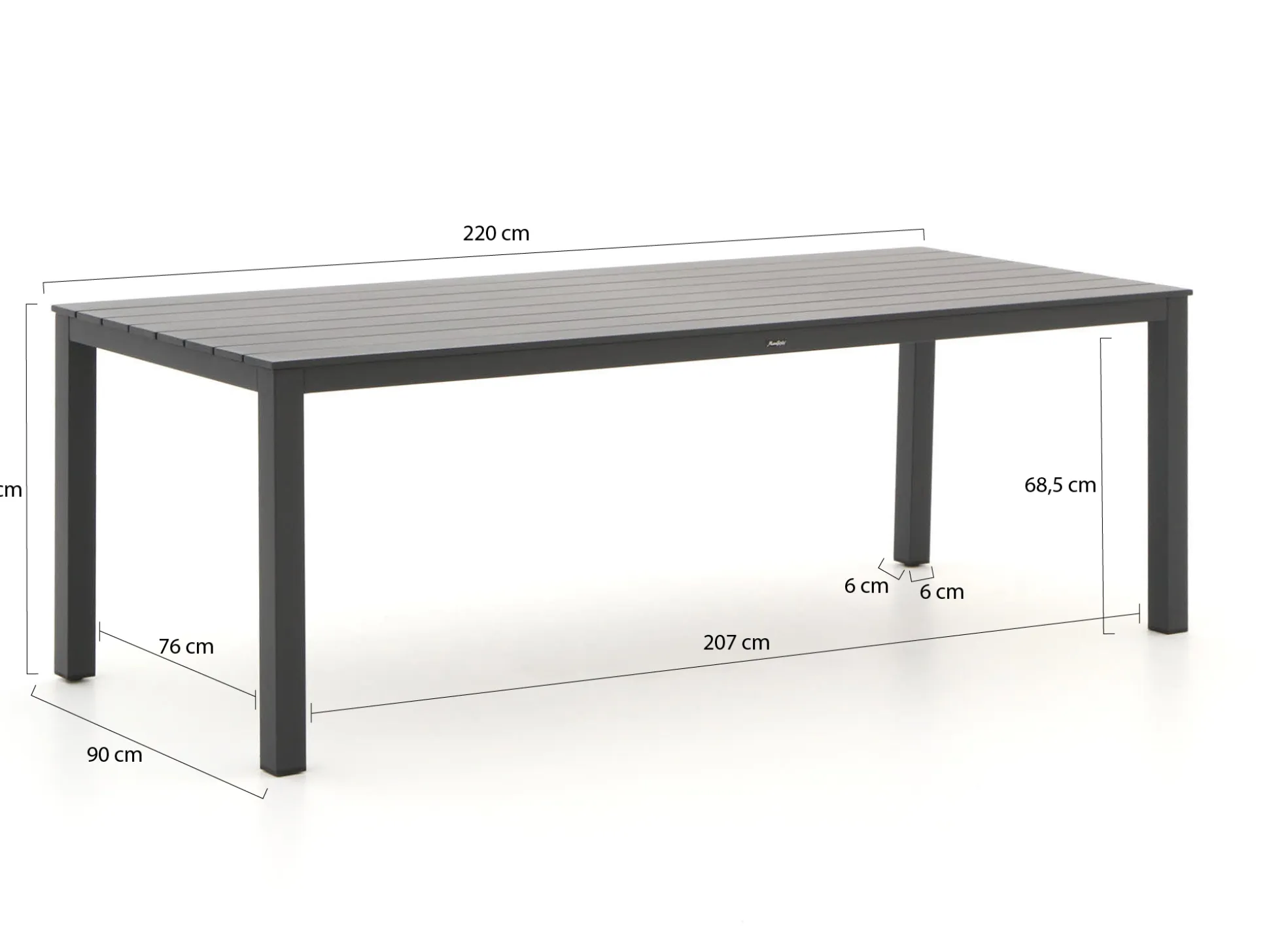 Manifesto Matese/Menzano 220cm dining tuinset 7-delig