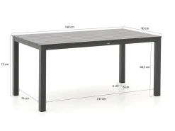 Manifesto Menzano dining tuintafel 160x90x75cm