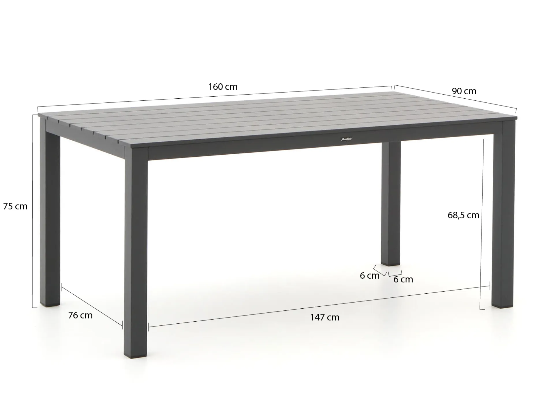 Manifesto Menzano dining tuintafel 160x90x75cm