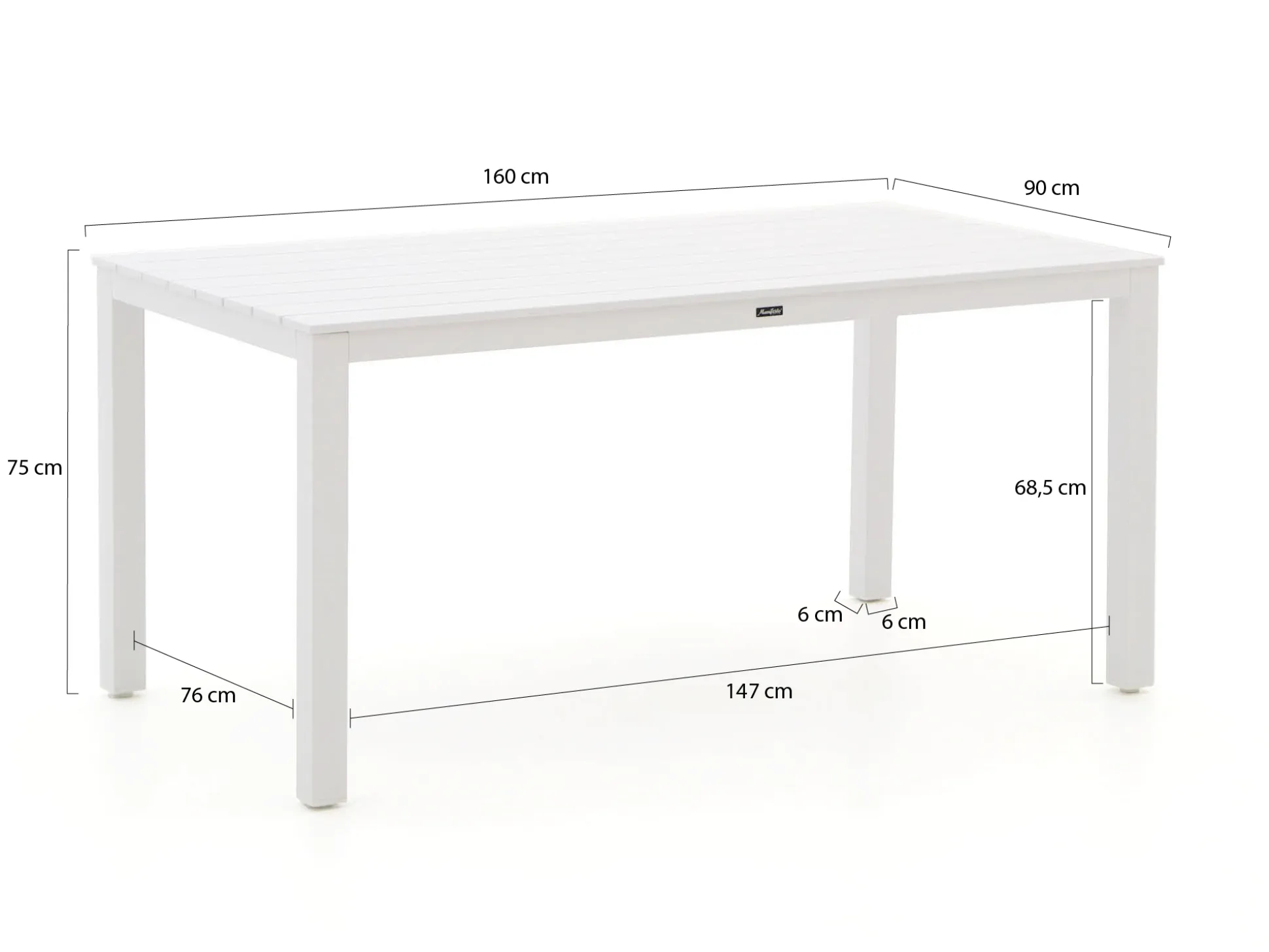 Manifesto Menzano dining tuintafel 160x90x75cm