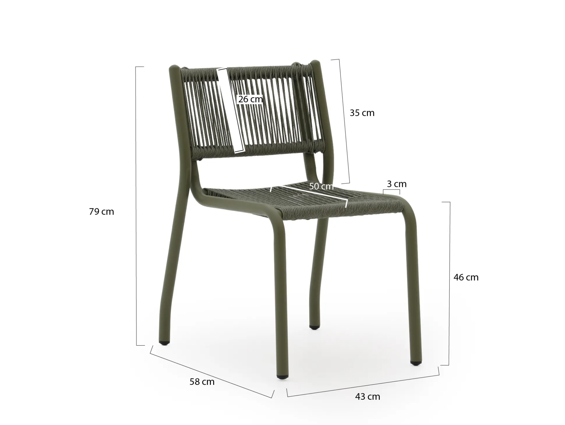 Manifesto Misurina/Aziano ø60cm dining tuinset 3-delig stapelbaar