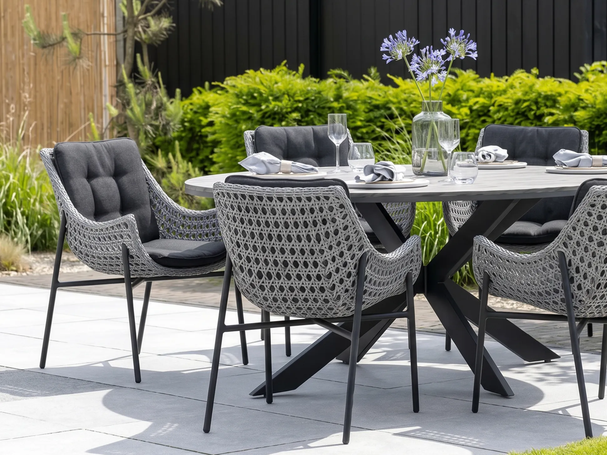 Manifesto Novara/Fidenza ovaal 180cm dining tuinset 7-delig
