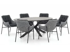 Manifesto Novara/Fidenza ovaal 220cm dining tuinset 7-delig
