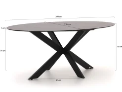 Manifesto Novara/Furato ellips 200cm dining tuinset 5-delig
