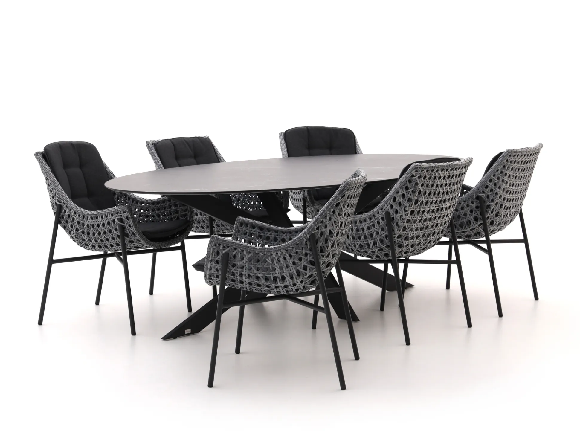 Manifesto Novara/Furato ellips 240cm dining tuinset 7-delig