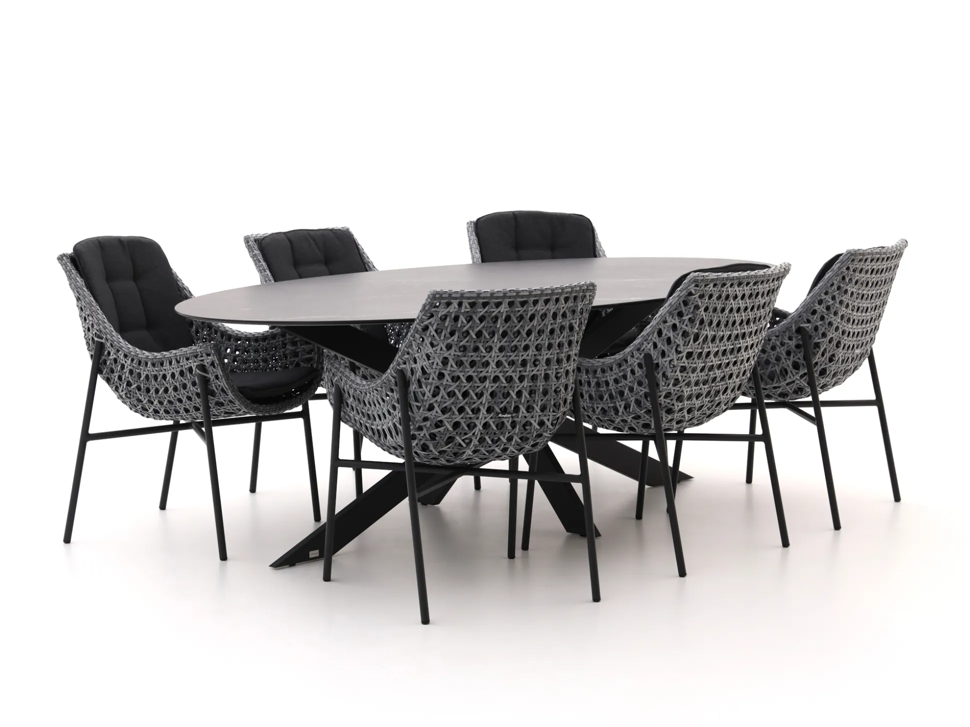 Manifesto Novara/Furato ellips 240cm dining tuinset 7-delig