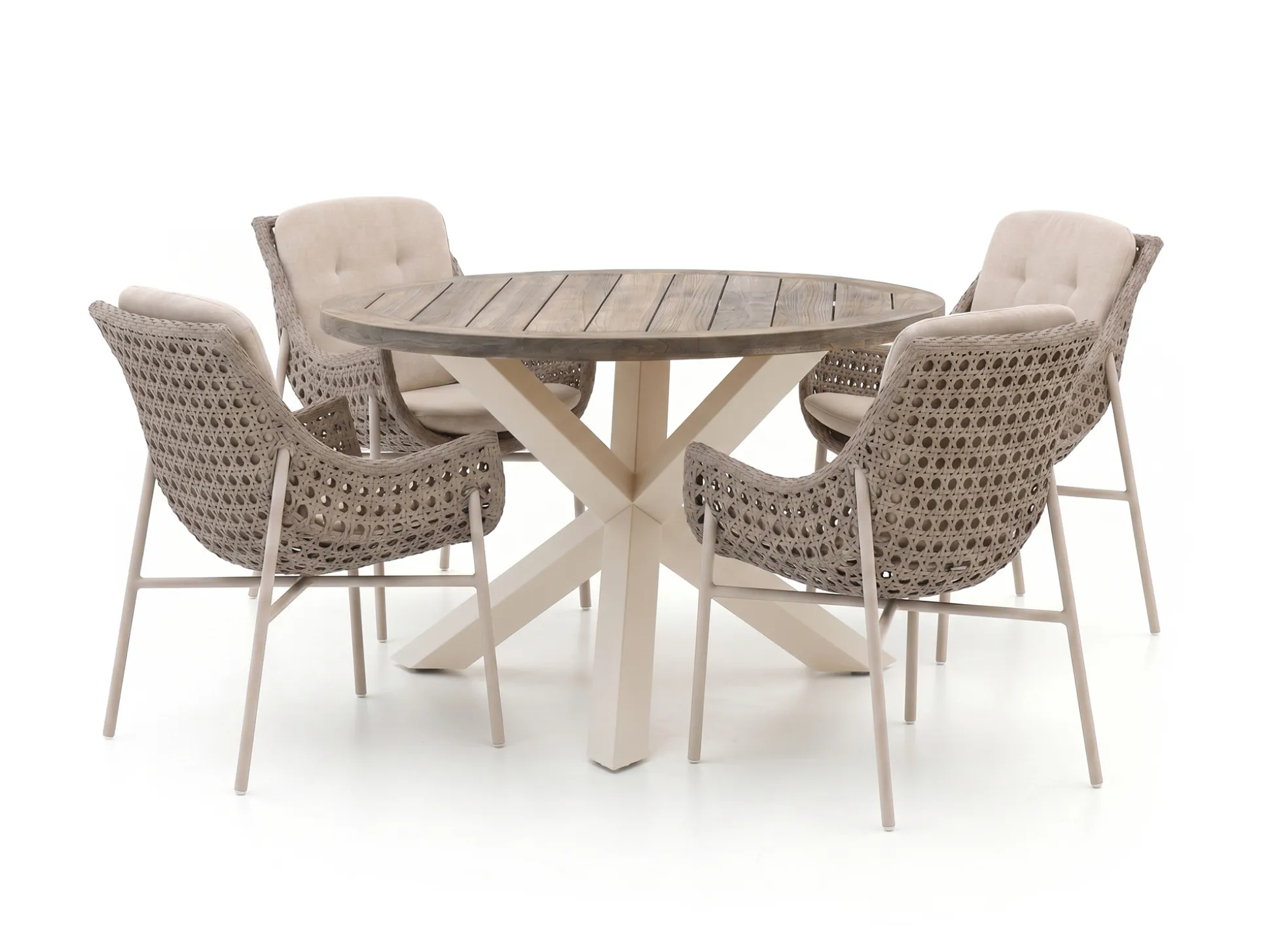 Manifesto Novara/ROUGH-Y ø120cm dining tuinset 5-delig