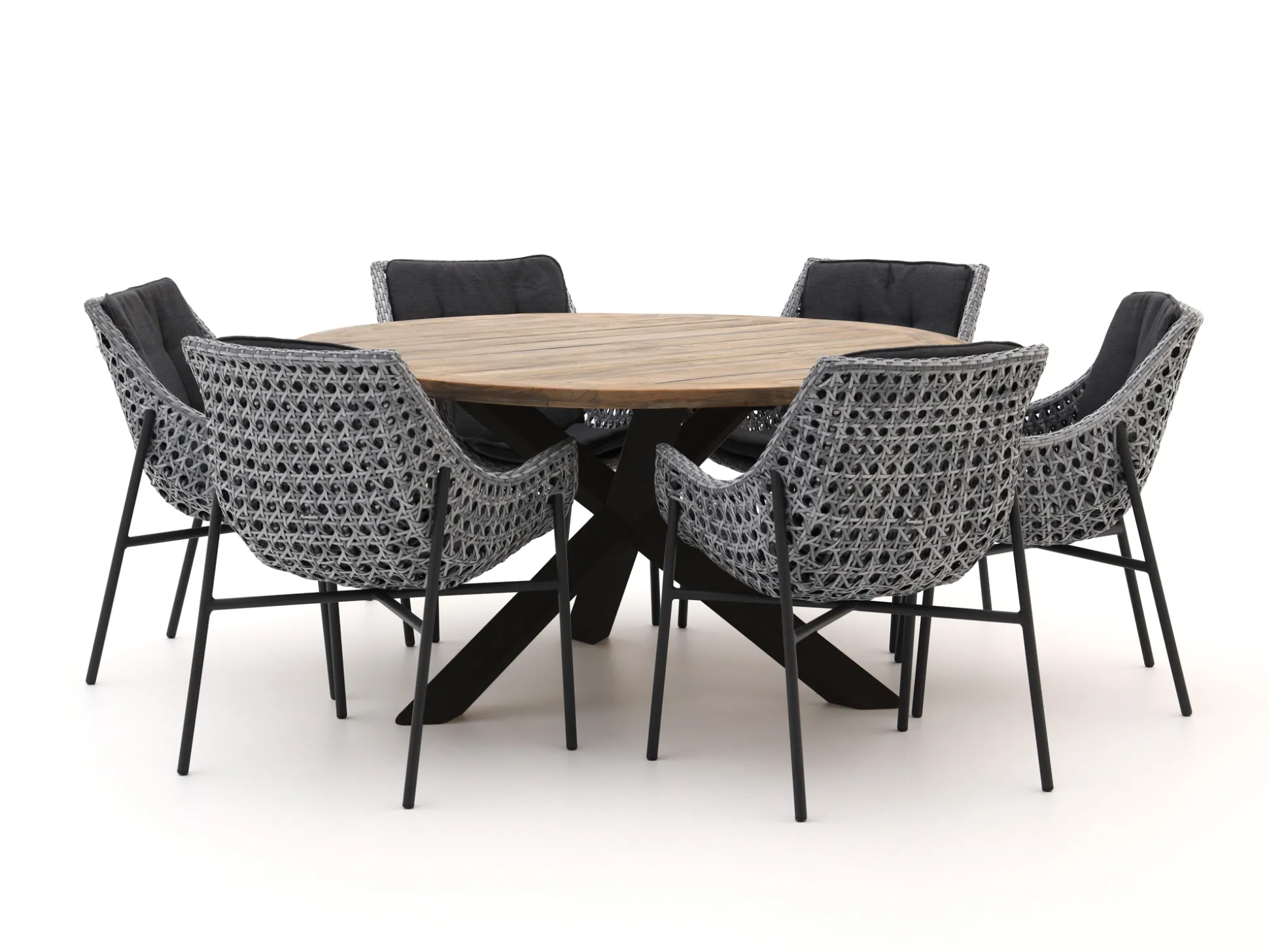 Manifesto Novara/ROUGH-Y ø150cm dining tuinset 7-delig