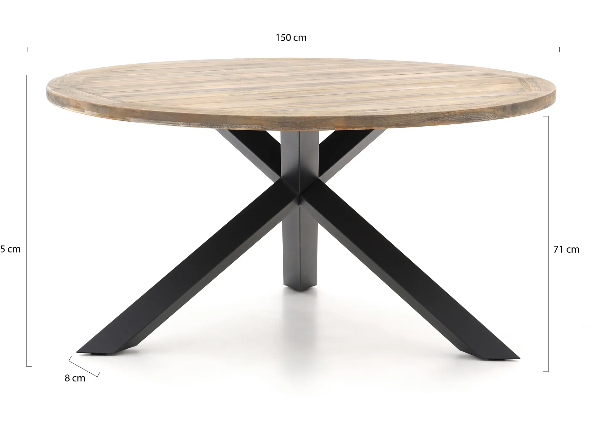 Manifesto Novara/ROUGH-Y ø150cm dining tuinset 7-delig