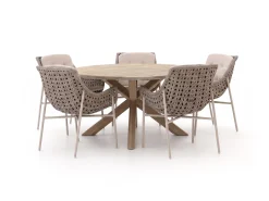 Manifesto Novara/ROUGH-Y ø150cm dining tuinset 6-delig