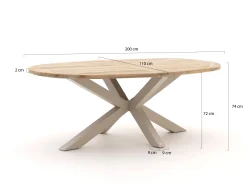 Manifesto Novara/ROUGH-Y Ellips 200cm dining tuinset 5-delig