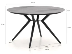 Manifesto Novara/Sora ø 127cm dining tuinset 6-delig