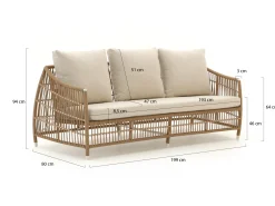 Manifesto Ortello lounge tuinbank 3-zits 208cm