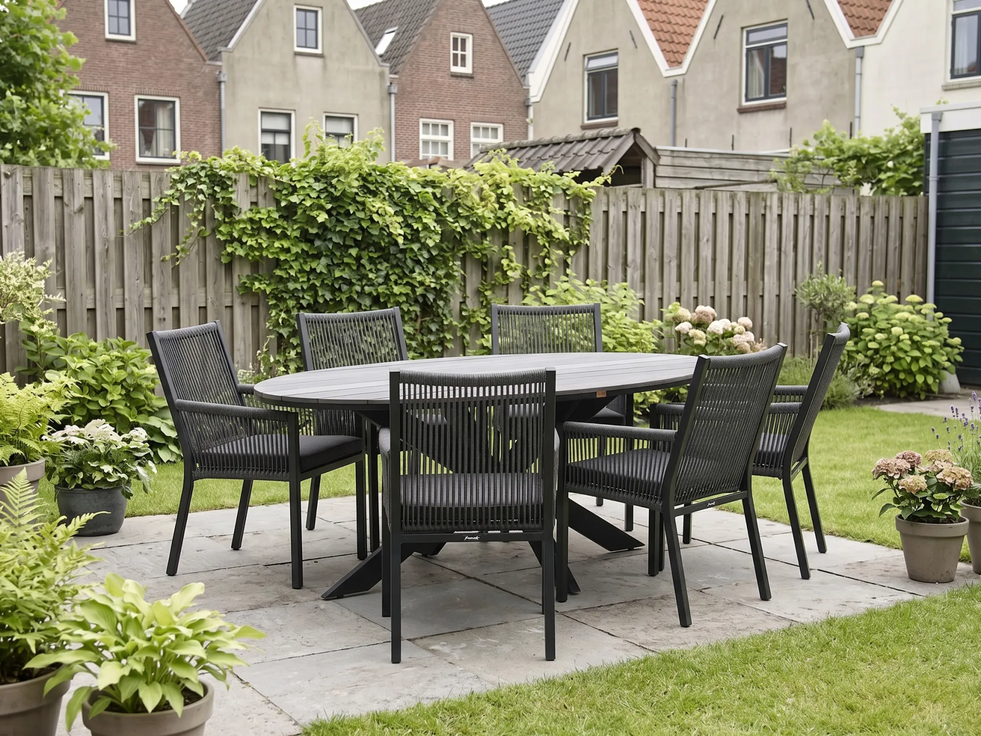 Manifesto Rivola/Fidenza ovaal 180cm dining tuinset 7-delig