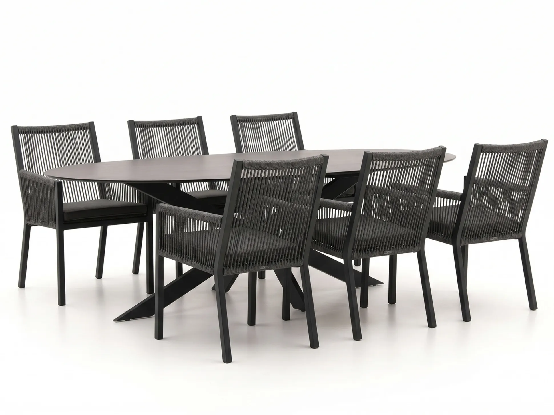 Manifesto Rivola/Furato ellips 200cm dining tuinset 7-delig