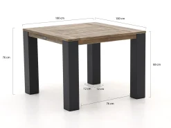 Manifesto Rivola/ROUGH-X 100cm dining tuinset 5-delig