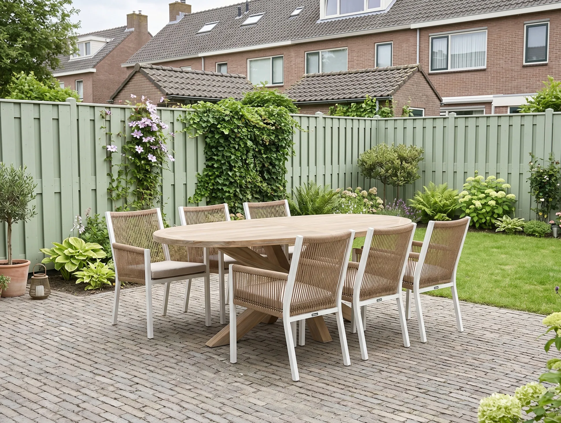 Manifesto Rivola/ROUGH-Y Ellips 200cm dining tuinset 7-delig