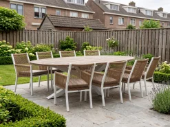 Manifesto Rivola/ROUGH-Y Ellips 280cm dining tuinset 9-delig