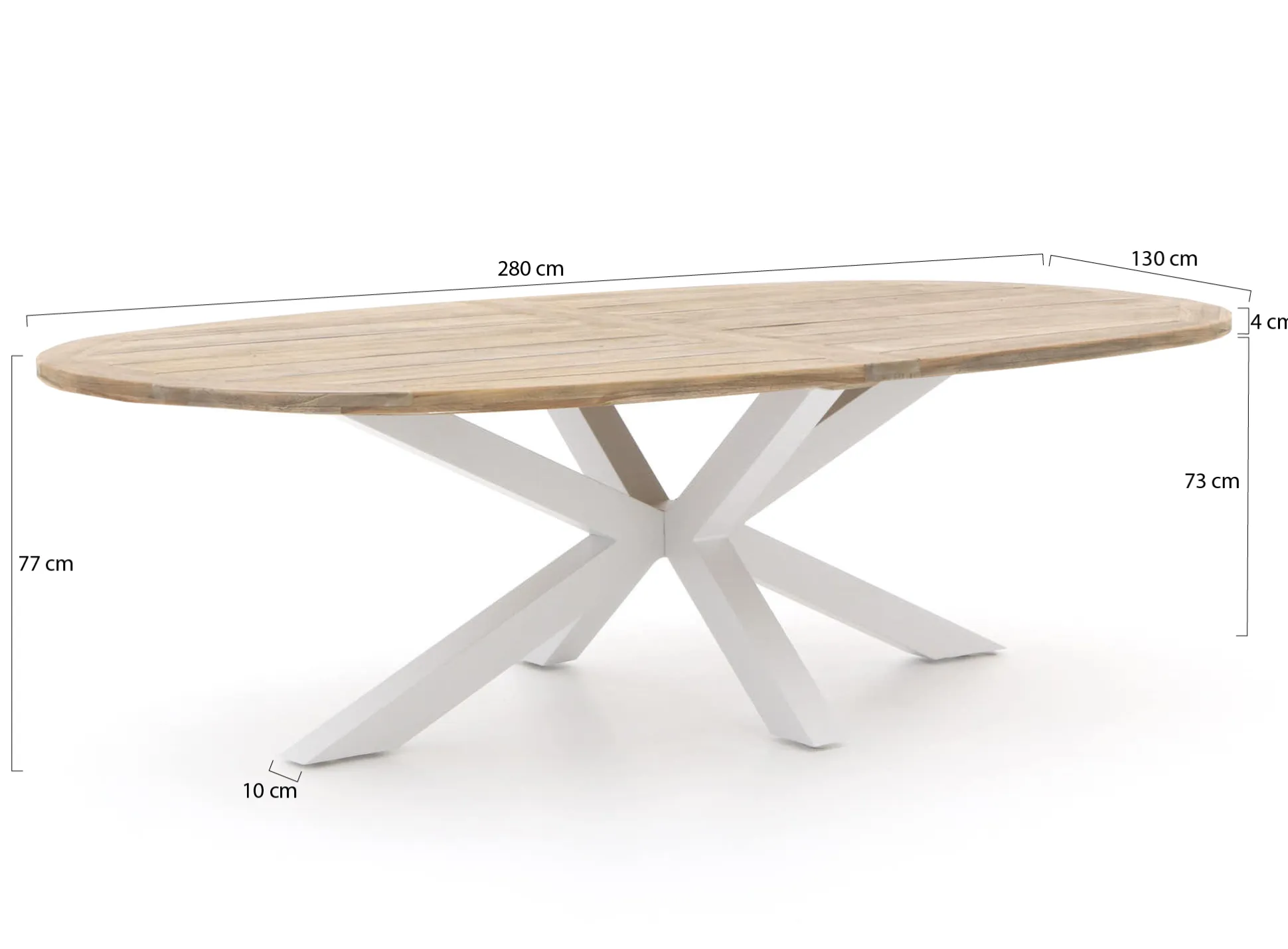 Manifesto Rivola/ROUGH-Y Ellips 280cm dining tuinset 9-delig