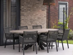 Manifesto Rivola/ROUGH-Y Ellips 240cm dining tuinset 7-delig