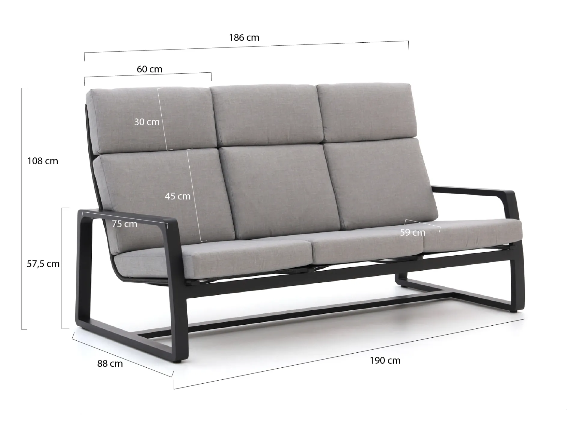 Manifesto Rubbiano lounge tuinbank 3-zits 191cm