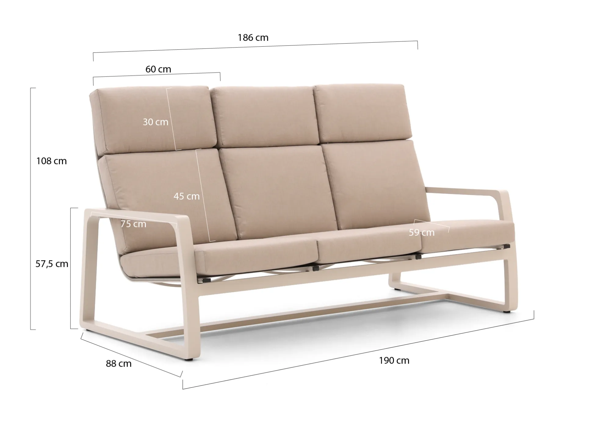 Manifesto Rubbiano lounge tuinbank 3-zits 191cm