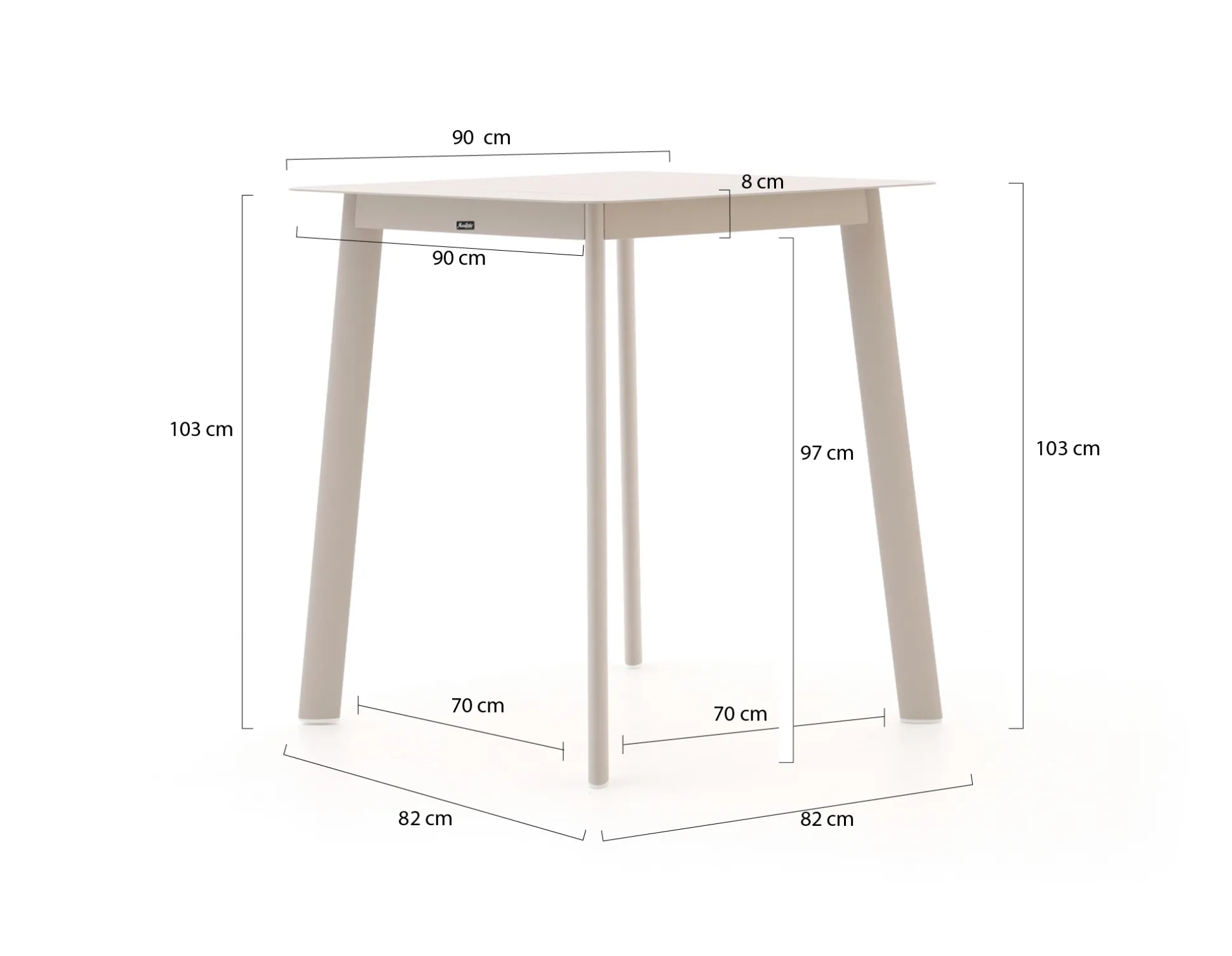 Manifesto Savio bartafel 90x90x103cm