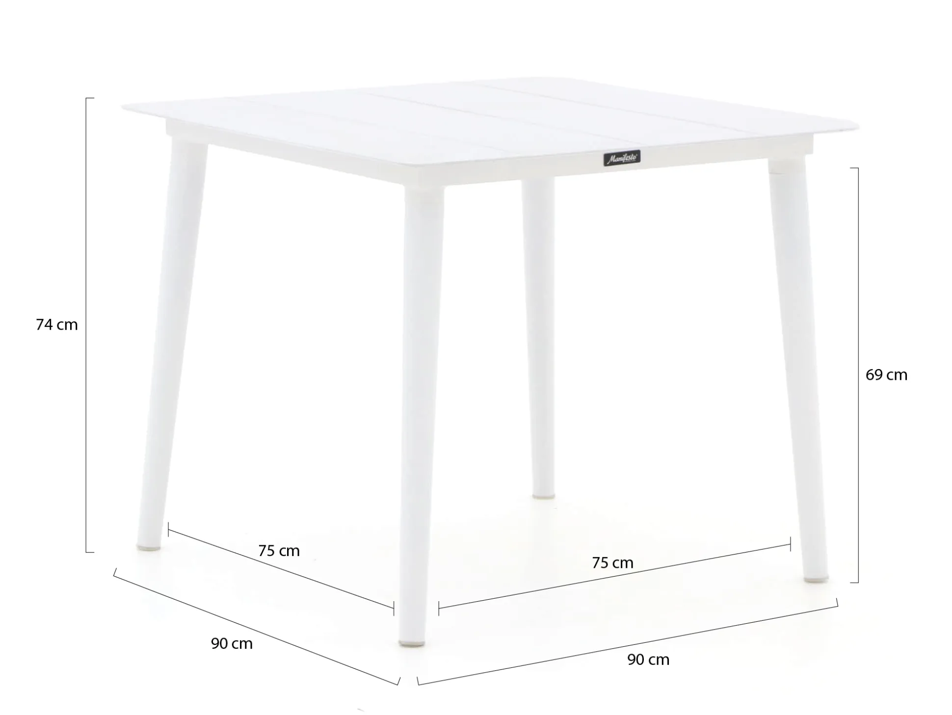 Manifesto Sora dining tuintafel 90x90x74cm