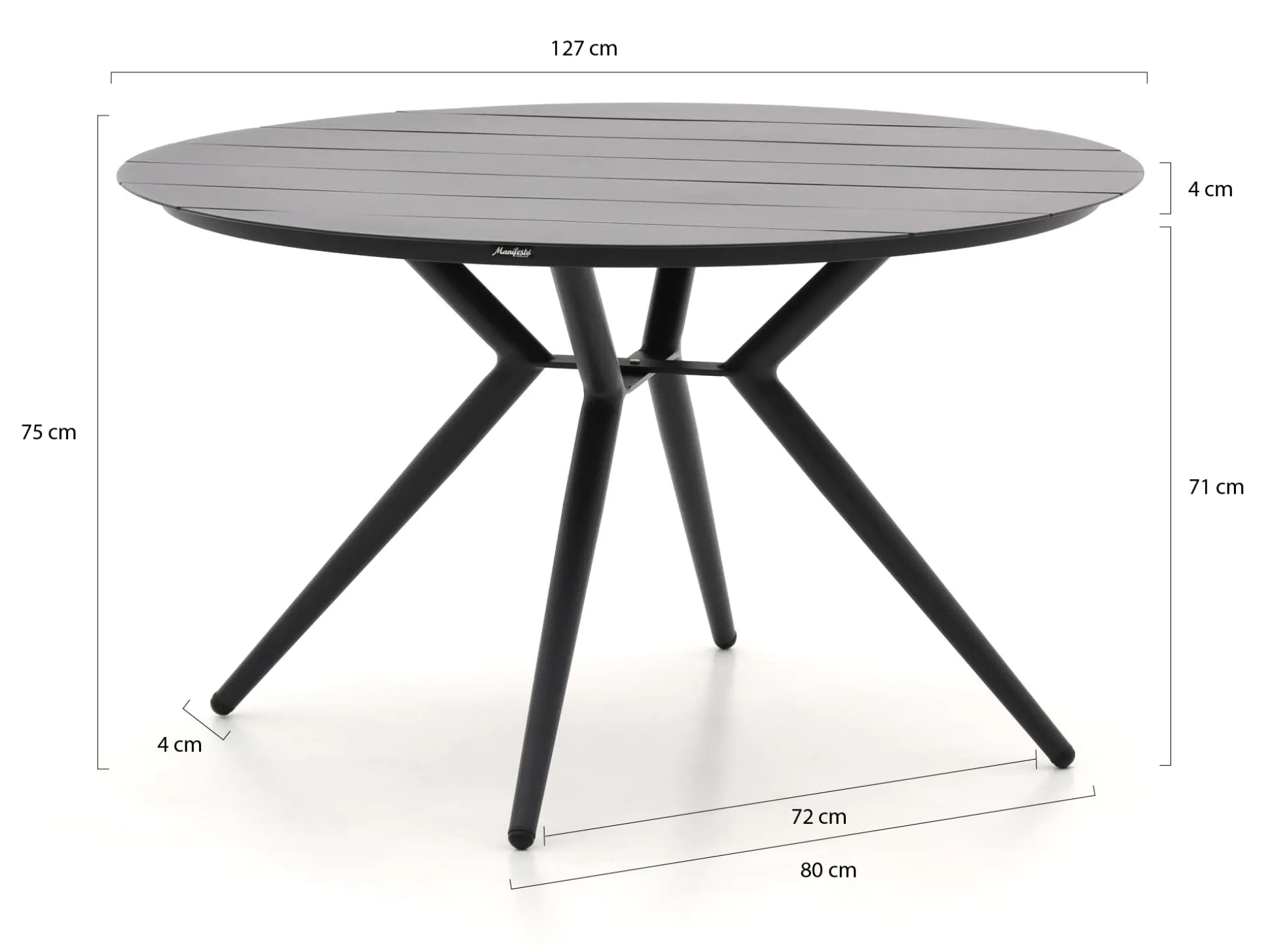 Manifesto Sora dining tuintafel ø 127cm (h:75cm)