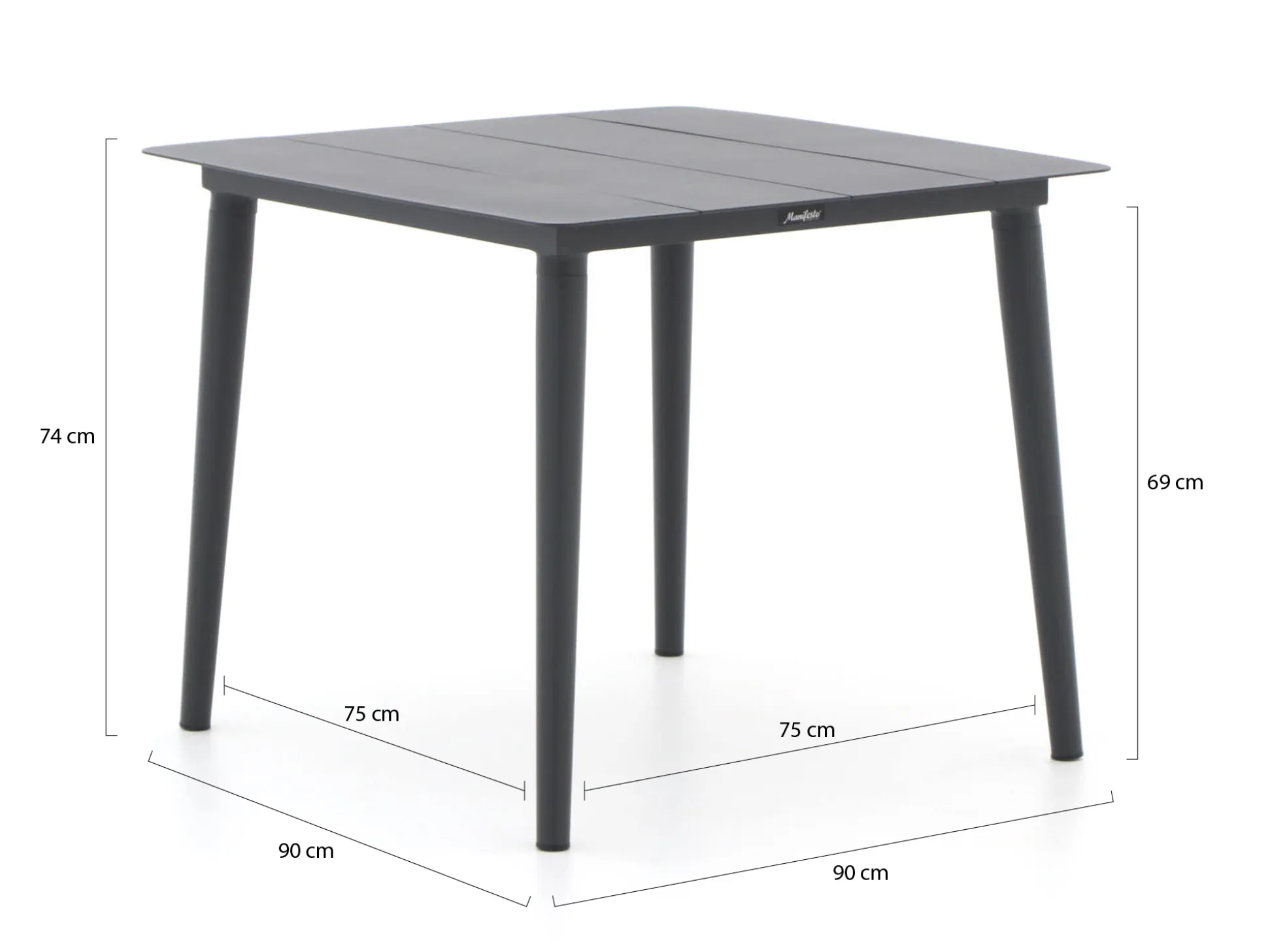 Manifesto Sora dining tuintafel 90x90x74cm