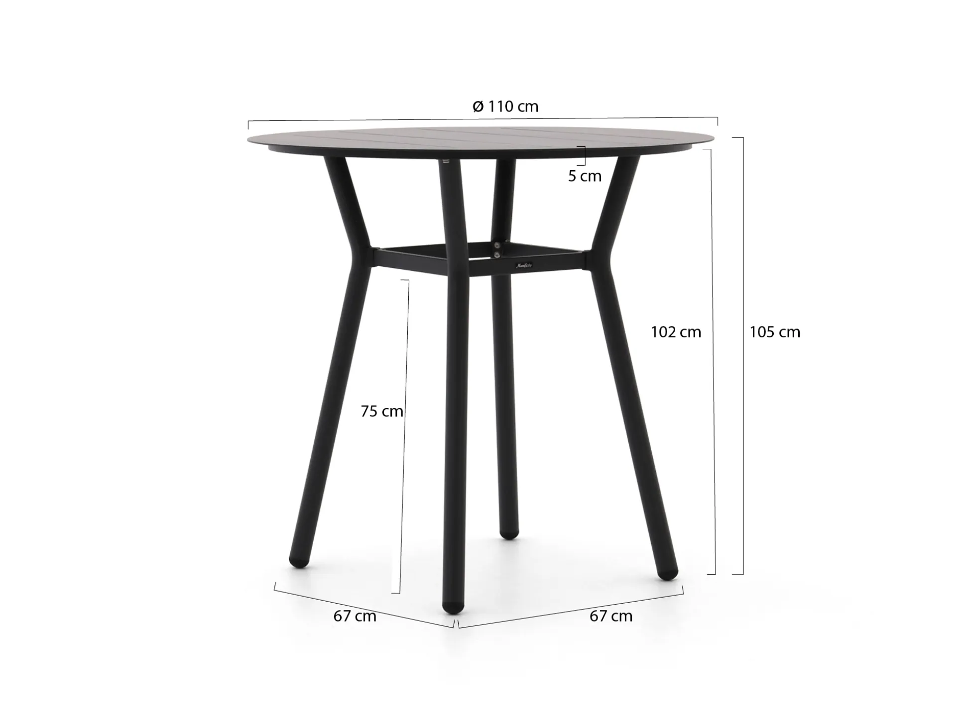 Manifesto Tritoni bartafel ø 110cm (h:105cm)
