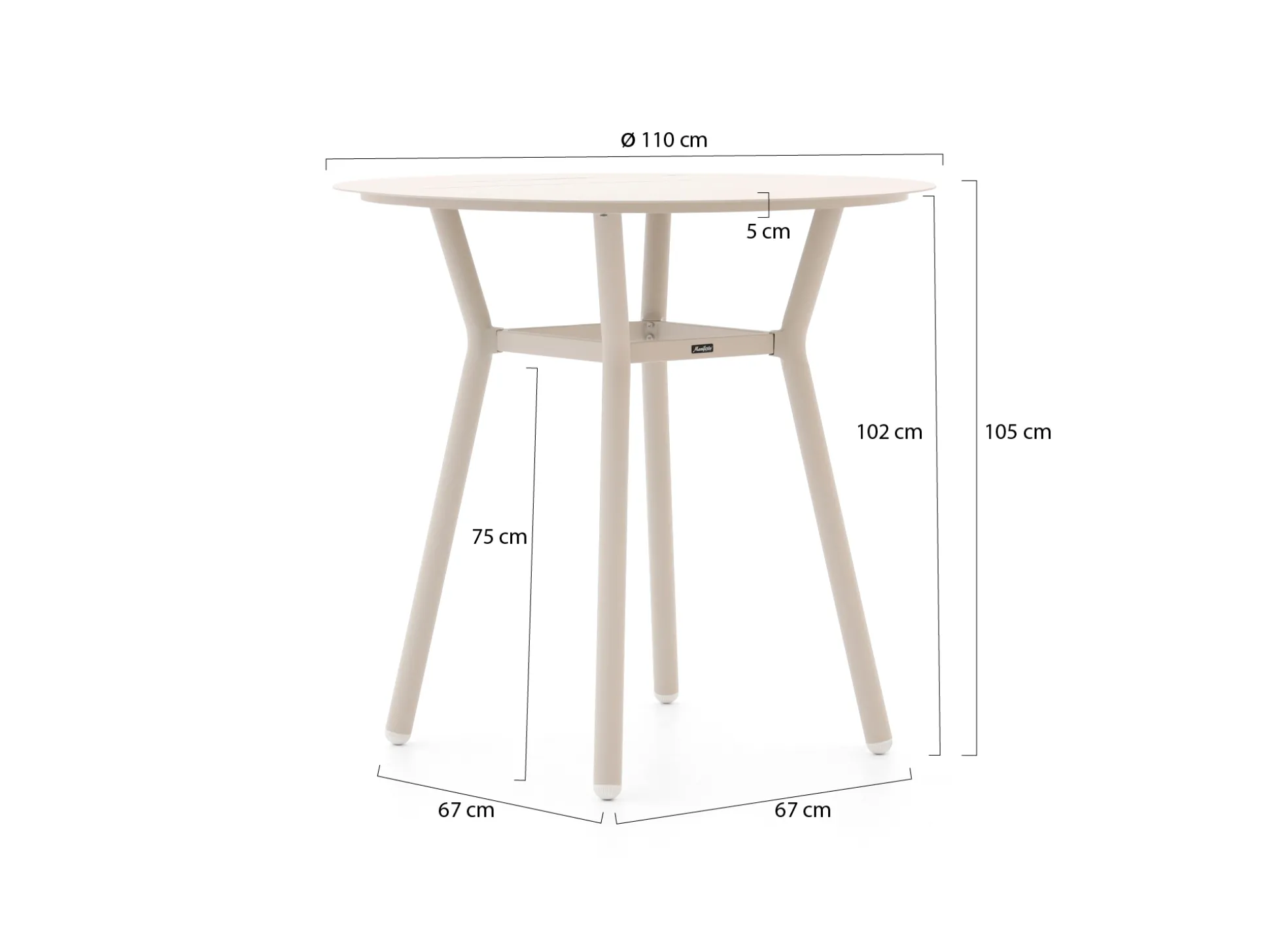 Manifesto Tritoni bartafel ø 110cm (h:105cm)