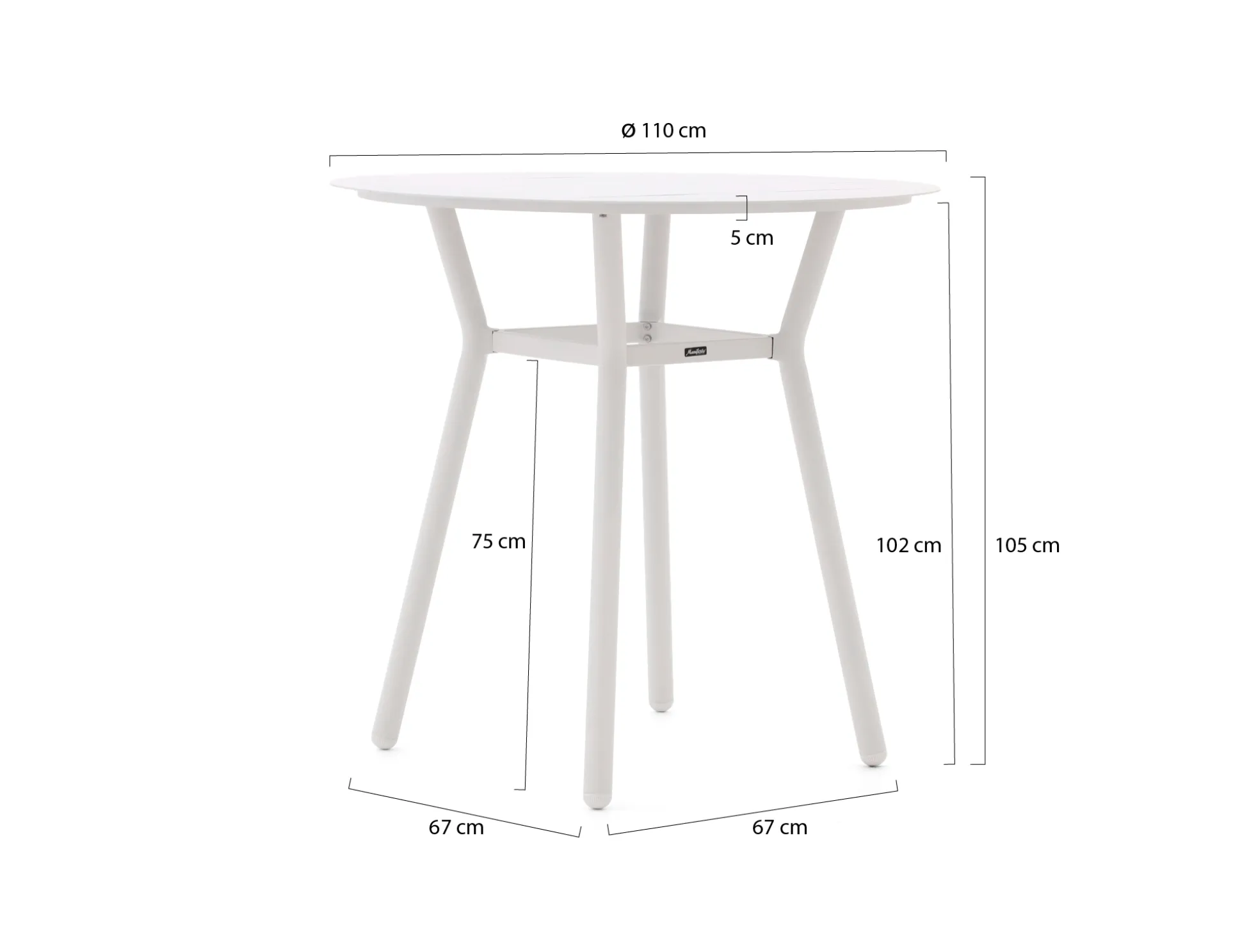 Manifesto Tritoni bartafel ø 110cm (h:105 cm)