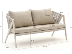 Manifesto Valsecca lounge tuinbank 2-zits 153cm