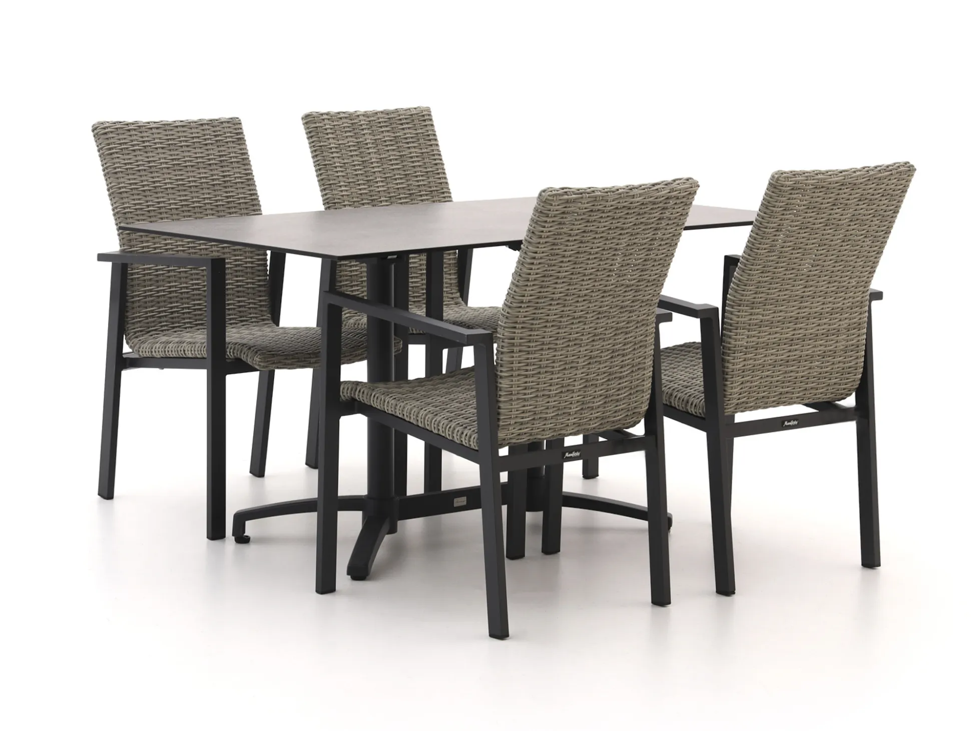 Manifesto Villongo/Canzo 140cm dining tuinset 5-delig stapelbaar inklapbaar