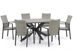 Manifesto Villongo/Fidenza ovaal 220cm dining tuinset 7-delig stapelbaar