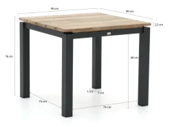 Manifesto Villongo/Lagundo 90cm dining tuinset 3-delig stapelbaar