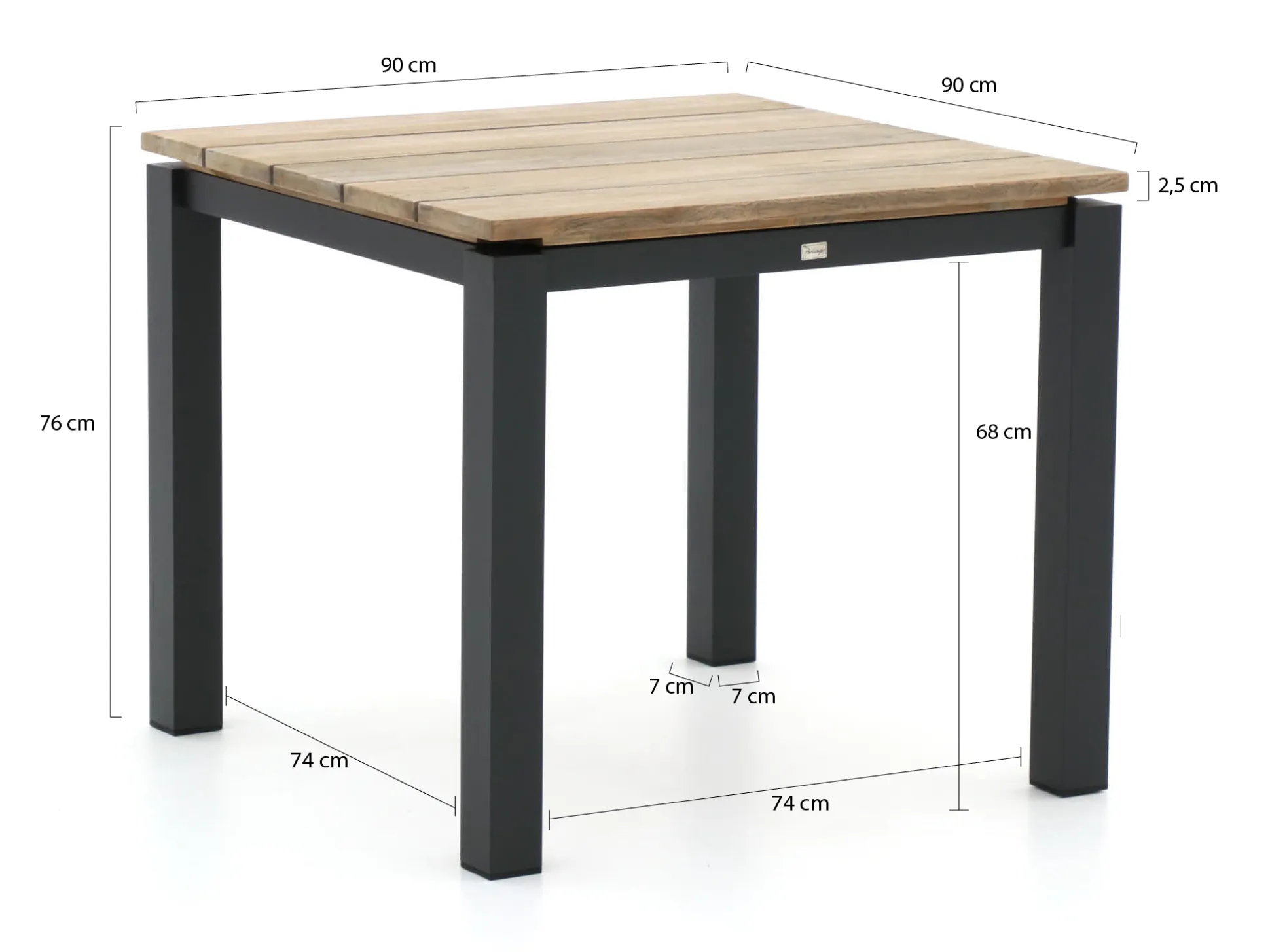 Manifesto Villongo/Lagundo 90cm dining tuinset 3-delig stapelbaar