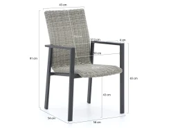 Manifesto Villongo/ROUGH-S 300cm dining tuinset 9-delig stapelbaar